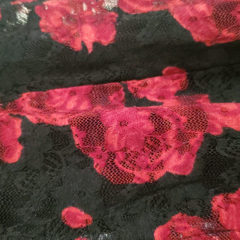 Royal Bones Black and Red Floral Mini Dress - Picture 12 of 16